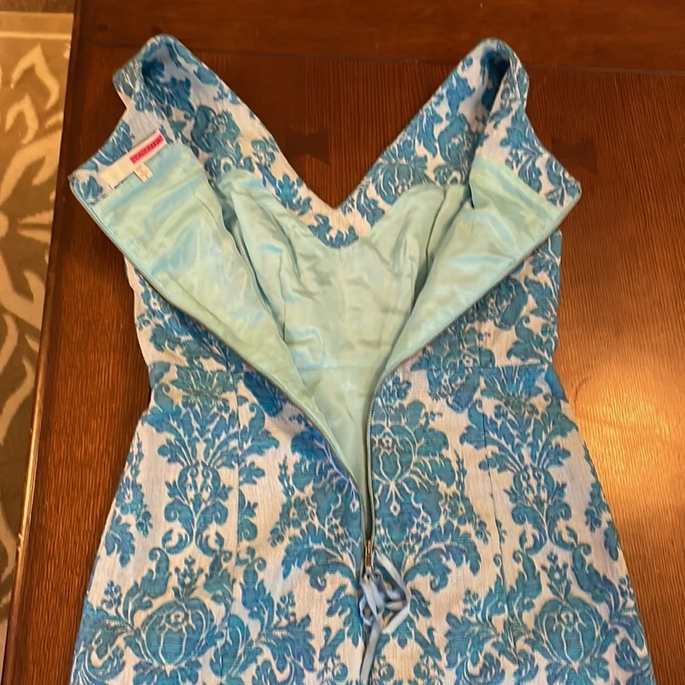 Tracy Reese dress. Tapestry Jacquard Brocade material. Size 6 Beautiful blue - Picture 6 of 11